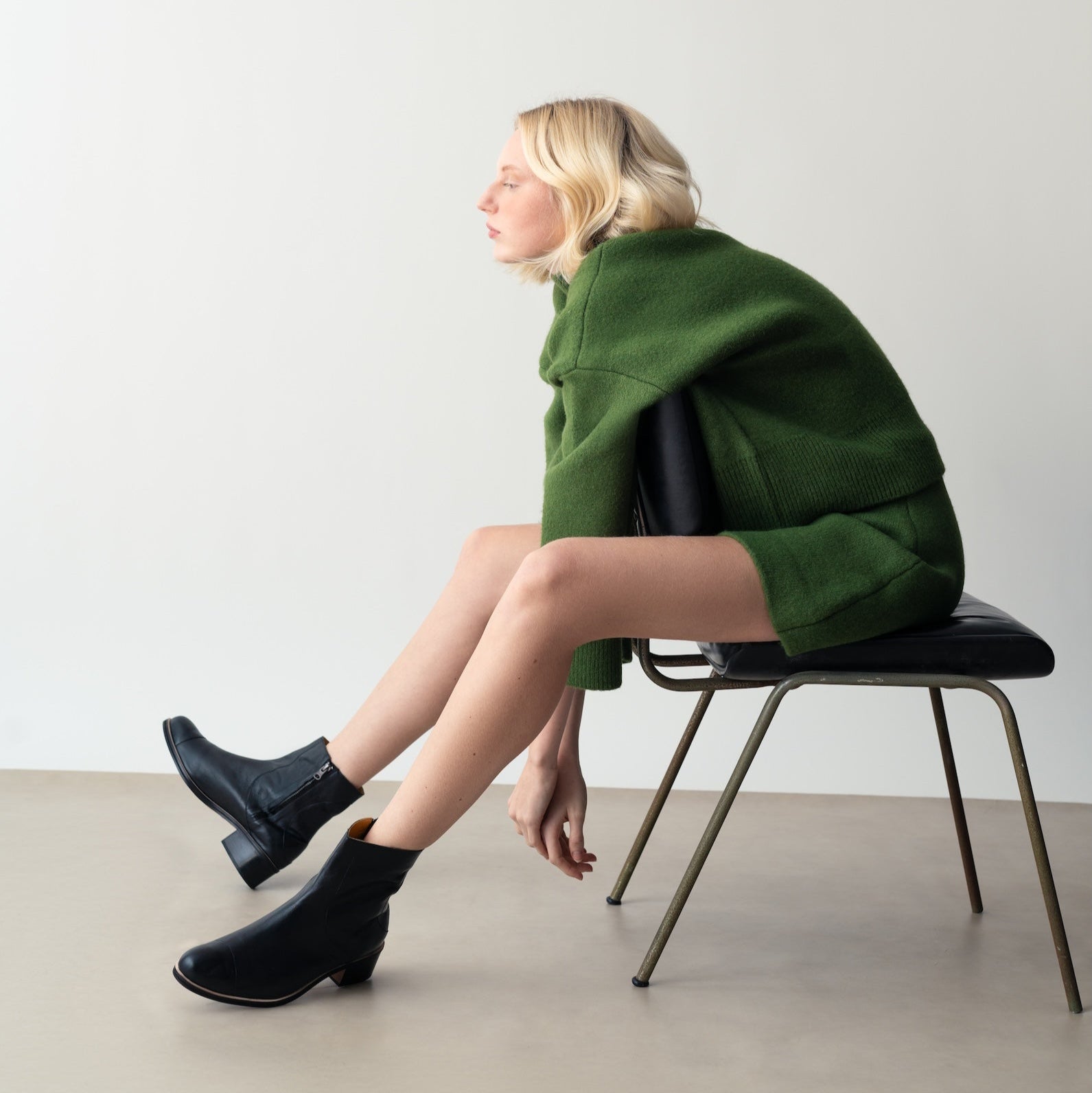 Ines Black Suede Ankle Boots